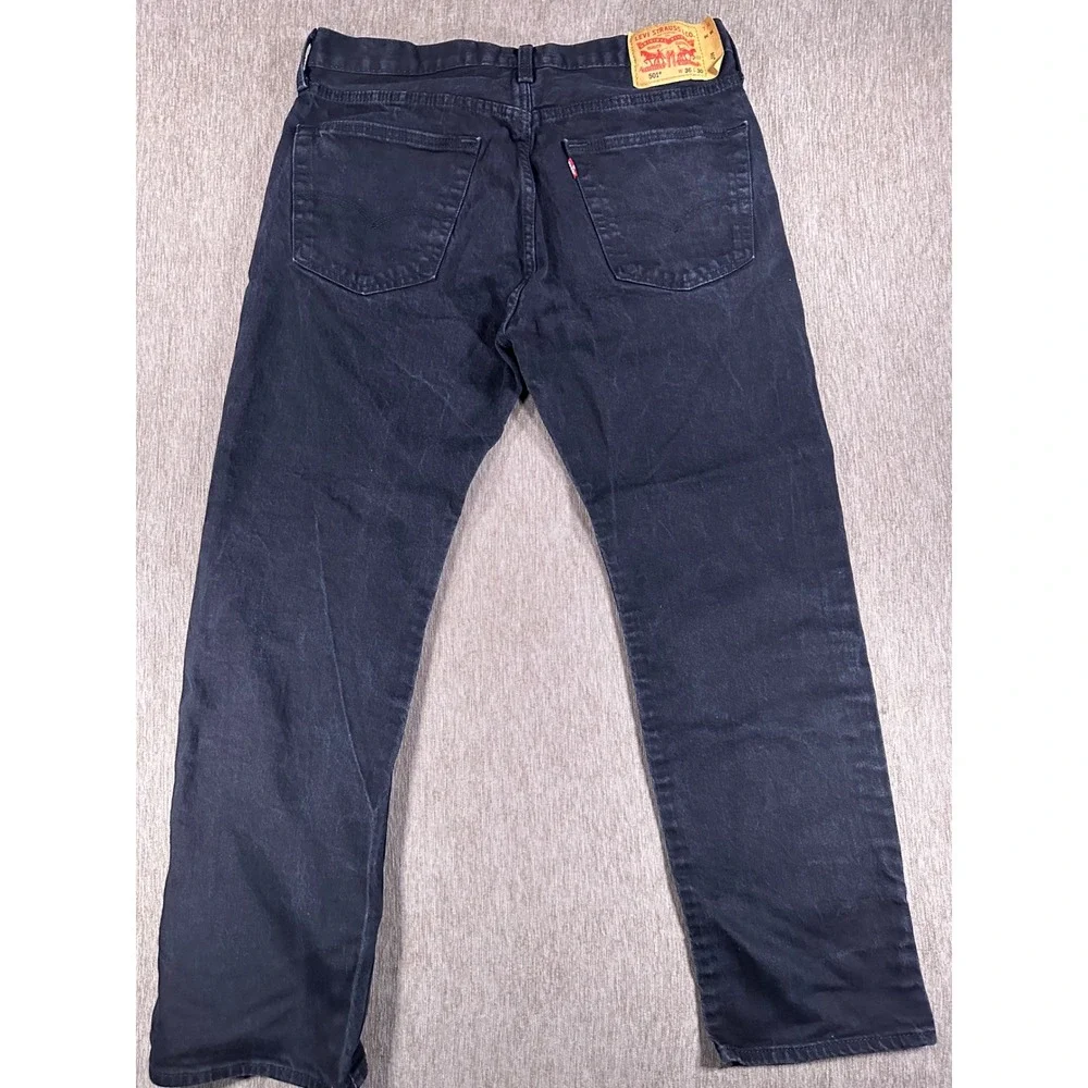 Levis 501 Original Fit Mens Black Straight Leg Button Fly Denim Jeans 36x30